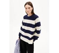 ARMEDANGELS Damen Pullover aus Bio-Woll Mix KAAGI Stripes Loose Fit Tinted Navy