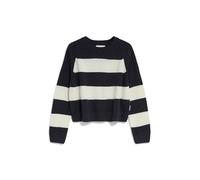 ARMEDANGELS Damen Pullover Loose Fit aus Bio-Woll Mix DILIRIAA Stripes Loose Fit Steel Melange-oatmilk