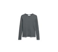 ARMEDANGELS Damen RIPP-Longsleeve aus Bio-Baumwoll Mix GMT DYE Rib Slim Fit Space Steel M