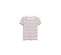ARMEDANGELS Damen RIPP-T-Shirt aus Bio-Baumwoll Mix KARDAA Stripes Slim Fit White-Pale Umber M