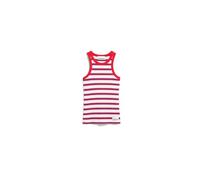 ARMEDANGELS Damen RIPP-Top aus Bio-Baumwoll Mix KANITAA Stripes Fitted Light Oatmilk-Mars Red-Dynamo Blue L