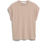 Armedangels - SLUB JERSEY STRIPE T-SHIRT oatmilk-cinnamon dust - Gr. - M