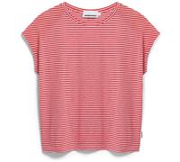 ARMEDANGELS Damen T-Shirt SLUB JERSEY STRIPE aus Bio-Baumwolle pink mist-mars red S