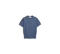 KURZÄRMLIGER STRICKPULLOVER | TENCEL™ Lyocell Mix - blau (M)