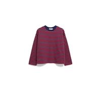 ARMEDANGELS Damen Sweatshirt aus Bio-Baumwolle FRANKAA MAARLEN Stripe Oversized Fit Blue Noon-Coral Blush