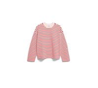 ARMEDANGELS Damen Sweatshirt aus Bio-Baumwolle FRANKAA MAARLEN Stripe Oversized Fit Undyed-Mars Red