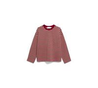 ARMEDANGELS Damen Sweatshirt aus Bio-Baumwolle FRANKAA MAARLEN Stripe Oversized Fit Velvet Red-Honey Reed L