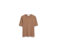 ARMEDANGELS Damen T-Shirt aus Bio-Baumwoll Mix JAANISARA FINE Stripe Slim Fit Pale Umber-oatmilk