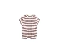 ARMEDANGELS Damen T-Shirt aus Bio-Baumwolle IDAARA Stripes Loose Fit Undyed-Velvet Red-Soft Blue M