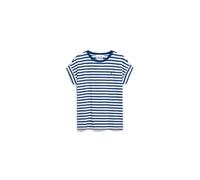 ARMEDANGELS Damen T-Shirt aus Bio-Baumwolle IDAARA Stripes Loose Fit White-Lapis Blue S