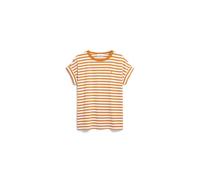 ARMEDANGELS Damen T-Shirt aus Bio-Baumwolle IDAARA Stripes Loose Fit White-Light Tangerine