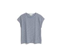 ARMEDANGELS Damen T-Shirt aus Bio-Baumwolle ONELIAA Lovely Stripes Loose Fit Faded Indigo-oatmilk S