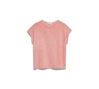 ARMEDANGELS Damen T-Shirt aus Bio-Baumwolle ONELIAA Lovely Stripes Loose Fit Poppy Red-oatmilk L