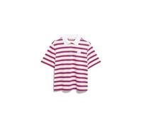 ARMEDANGELS Damen T-Shirt aus Bio-Baumwolle Stripe Loose Fit Light Oatmilk-Mars Red-Dynamo Blue S