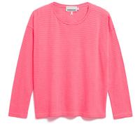 Armedangels Damen Longsleeve XIANAA STRIPES Bio-Baumwolle Loose Fit Pink Mist-Mars Red S