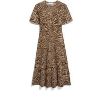 ZEBRA MUSTER JERSEY-MIDI-KLEID | Bio-Baumwoll Mix - beige (S)