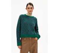 ARMEDANGELS DILIRIAA LEOPAA - Damen Pullover aus recyclem Bio-Woll Mix emerald green M