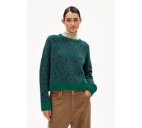 ARMEDANGELS DILIRIAA LEOPAA - Damen Pullover aus recyclem Bio-Woll Mix emerald green S