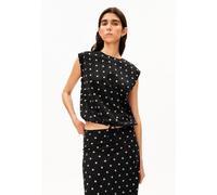 GEPUNKTETE BLUSE MIT KORDELZUG |LENZING™ ECOVERO™ Viskose Mix - mehrfarbig (S)