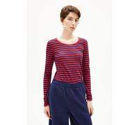 ARMEDANGELS EINIAARA STRIPES Damen Longsleeve aus Bio-Baumwolle tinted navy-candy apple L