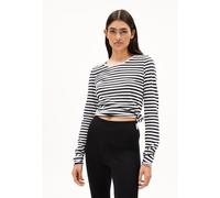 ARMEDANGELS - Women's Einiaara Stripes - Longsleeve, Gr. M, grau (White/Black)