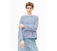 ARMEDANGELS Damen Sweatshirt aus Bio-Baumwolle FRANKAA MAARLEN Stripe Oversized Fit Undyed-Dynamo Blue L