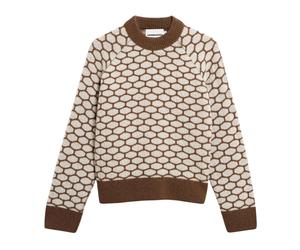 Armedangels - Gepunkteter Wollstrickpullover - - Knitwear - Damen - Braun - L
