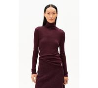ARMEDANGELS GRAZILIAA WOOL BLEND - Damen Longsleeve Slim Fit aus Bio-Woll Mix dark cranberry M
