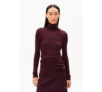 ARMEDANGELS GRAZILIAA WOOL BLEND - Damen Longsleeve Slim Fit aus Bio-Woll Mix dark cranberry S