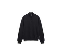 ARMEDANGELS FAABES HALF ZIP KNIT SWEATER - Männer Regular Fit Strickpullover - schwarz M black