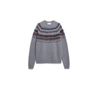 ARMEDANGELS Herren Pullover aus recyclem Bio-Woll Mix KAALLA FAIR ISLE Regular Fit Silver Melange-Dusty Orange M