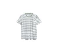 ARMEDANGELS Herren T-Shirt aus Bio-Baumwolle MAARKOS Pocket Stripes Relaxed Fit Seagreen-Broken White
