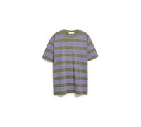 ARMEDANGELS - Maarkos Multi Stripes - T-Shirt, Gr. M, oliv (PungentPurple/FatigueGreen)