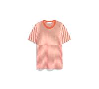 ARMEDANGELS Herren T-Shirt aus Bio-Baumwolle MAARKOS Stripes Relaxed Fit Sunset Orange-Light Oatmilk