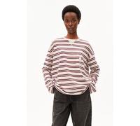 ARMEDANGELS ICONIC Å FIETAA STRIPE Damen Longsleeve aus 100% Bio-Baumwolle undyed-velvet red-soft blue XS