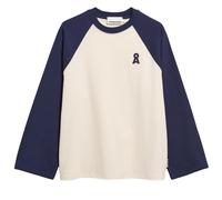 ARMEDANGELS - Women's Iconic Å Raglan Longsleeve - Longsleeve, Gr. S, weiß/blau (Undyed/TintedNavy)