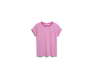 Armedangels - IDAARA STRIPE T-SHIRT white-very berry - Gr. - M
