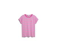 Armedangels - IDAARA STRIPE T-SHIRT white-very berry - Gr. - XS