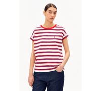 ARMEDANGELS IDAARA STRIPES Damen T-Shirt aus Bio-Baumwolle light oatmilk-mars red-dynamo blue XL