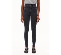 ARMEDANGELS INGAA - Damen Jeans Skinny Leg High Waist Bio-Baumwoll Mix X-Stretch true black washed 25/32