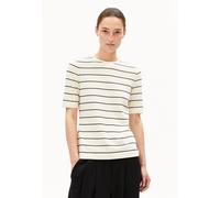 ARMEDANGELS JAANISARA FINE STRIPE - Damen T-Shirt Slim Fit aus Bio-Baumwoll Mix oatmilk-black XL