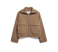 BAUMWOLL-WOLL STRICKJACKE | - braun (XL)