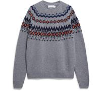 Armedangels - Pullover aus recyclem Bio-Woll Mix - Kaalla Fair Isle grau - Gr. - S