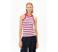 ARMEDANGELS KANITAA STRIPES Damen Ripp-Top aus Bio-Baumwoll Mix light oatmilk-mars red-dynamo blue M