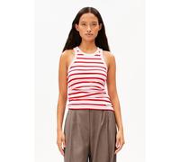 ARMEDANGELS KANITAA STRIPES Damen Ripp-Top aus Bio-Baumwoll Mix pink mist-mars red XXL