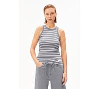 ARMEDANGELS KANITAA STRIPES Damen Ripp-Top aus Bio-Baumwoll Mix silver melange-white XS