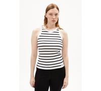 ARMEDANGELS KANITAA STRIPES - Damen Ripp-Top aus Bio-Baumwoll Mix white-black XL