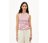 ARMEDANGELS KANITAA STRIPES - Damen Ripp-Top aus Bio-Baumwoll Mix white-coral blush S