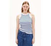 ARMEDANGELS KANITAA STRIPES Damen Ripp-Top aus Bio-Baumwoll Mix white-lapis blue S