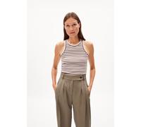 ARMEDANGELS KANITAA STRIPES - Damen Ripp-Top Slim Fit aus Bio-Baumwoll Mix lavender light-warm slate XL
